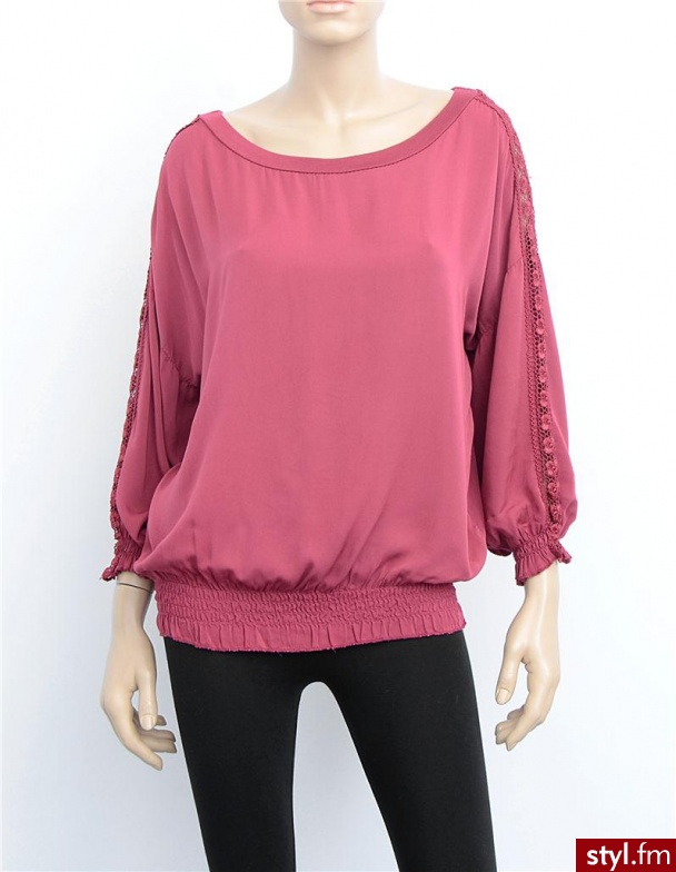 Unisono BLUZKA 8398 BORDO - Bluzki Ciuchy Moda