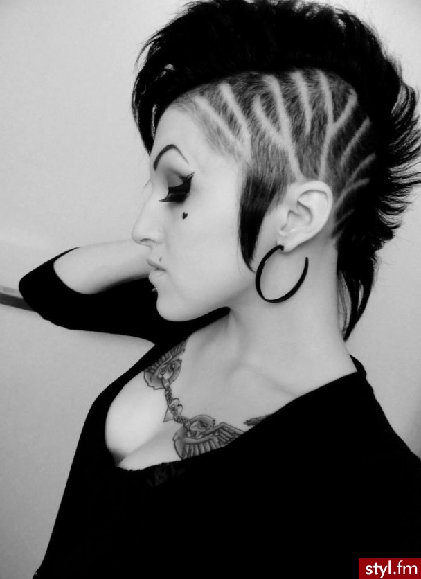 Czarne Punk Rock Alternatywne Krótkie Fryzury