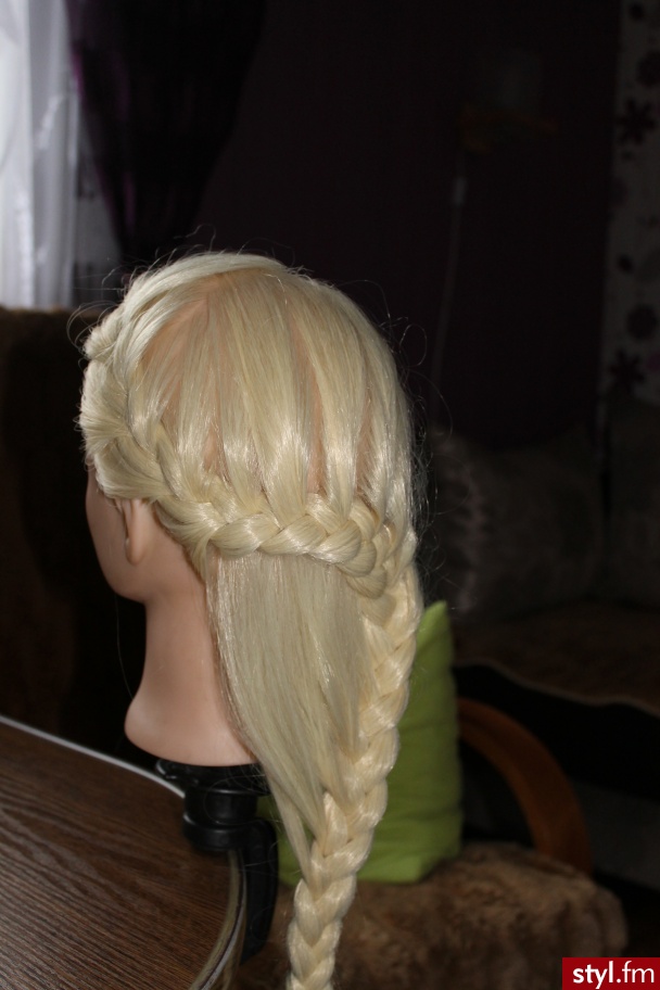 Blond Warkocze Proste Wieczorowe Długie Fryzury
