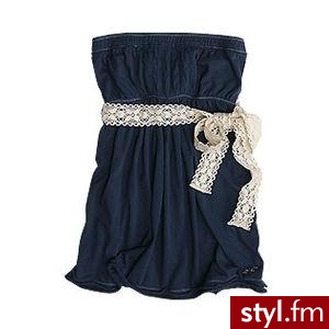Cudowna bluzeczka bez ramiączek z ażurową tasiemką pod biustem. - Pozostałe Ciuchy Moda