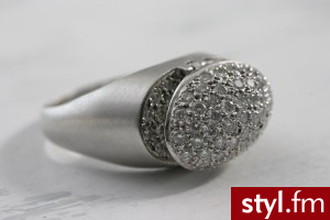 Pierścionek białe złoto z brylantami 1/2N - Pierścionki Biżuteria Moda