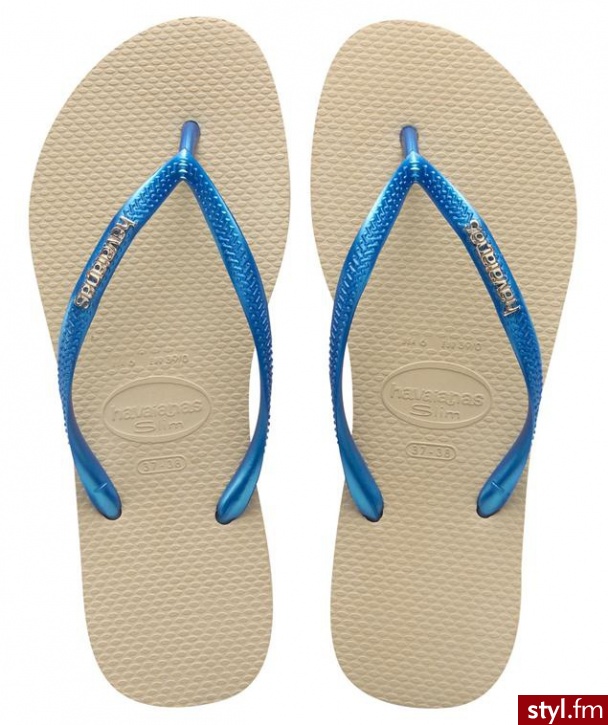 Havaianas JAPONKI SLIM LOGO MET SAND/CARBON - Klapki Buty Moda