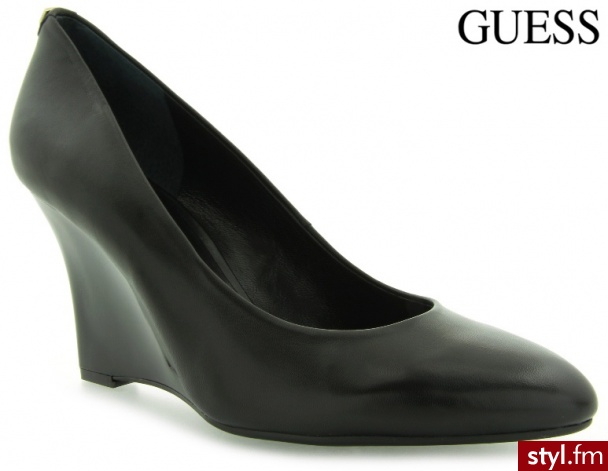 Guess TRIPPER DECOLLETE PUMP LEATHER BLACK - Koturny Buty Moda
