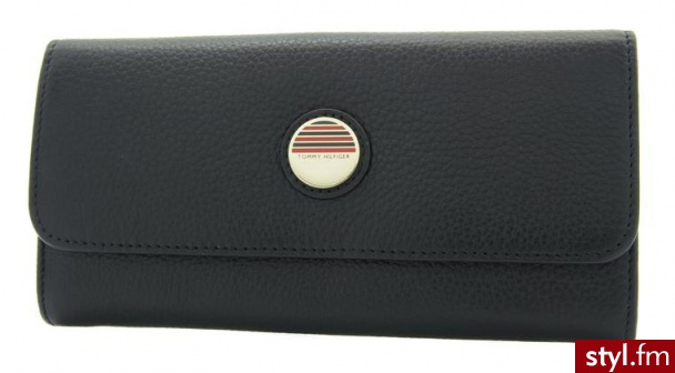 Tommy Hilfiger PORTFEL CASSIE E/W LARGE NAVY - Portfele i etui Dodatki Moda