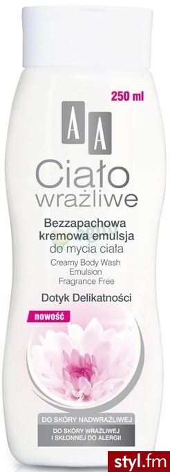AA Ciało Wrażliwe Dotyk Delikatności Bezzapachowa kremowa emulsja do mycia ciała 250 ml - Emu Buty Moda