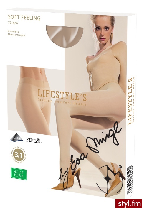 Lifestyle's Soft Feeling Rajstopy bawełniane 70 den z aloesem naturalne r.4 - Rajstopy Bielizna Moda