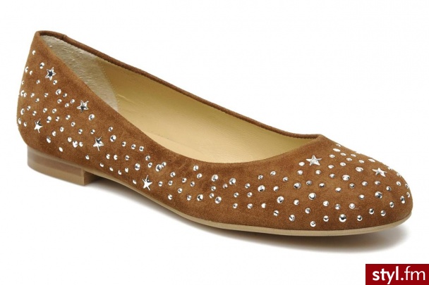 Perlato Balerinki Plane by (Brązowy) - Balerinki Buty Moda
