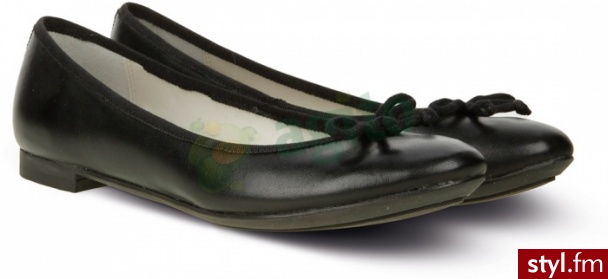CLARKS Baleriny carousel ride z kokardką czarne 181061 - Balerinki Buty Moda