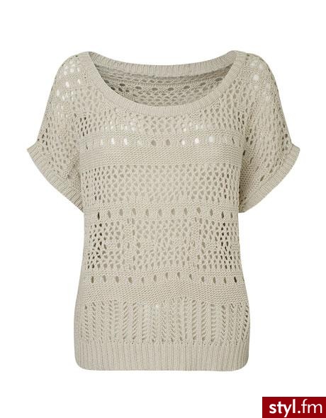 Stradivarius > Collection > KNITWEAR > Short sleeve oversize openwork Knitted jumper. Pobrano ze strony: http://www.stradivarius.es/en/collection/knitwear/detalle/1505_short-sleeve-oversize-openwork-knitted-jumper- - Pozostałe Ciuchy Moda