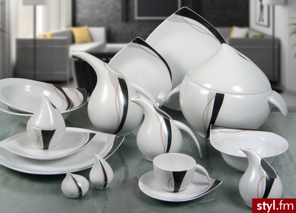 Porcelana chodzież serwis obiadowy 12 os kropla 7214 - Pozostałe Biżuteria Moda