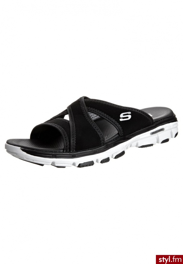 Skechers BRAVOS Klapki klasyczne czarny - Klapki Buty Moda