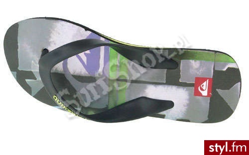 QUIKSILVER klapki NO CRITICAL 2012 40 BLACK/GREY/G MĘSKIE - Klapki Buty Moda