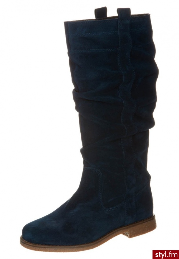 Pier One Kozaki  niebieski - Kozaki Buty Moda