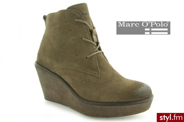 Marc O'Polo WEDGE BOOTIE CALF SUEDE - Botki Buty Moda