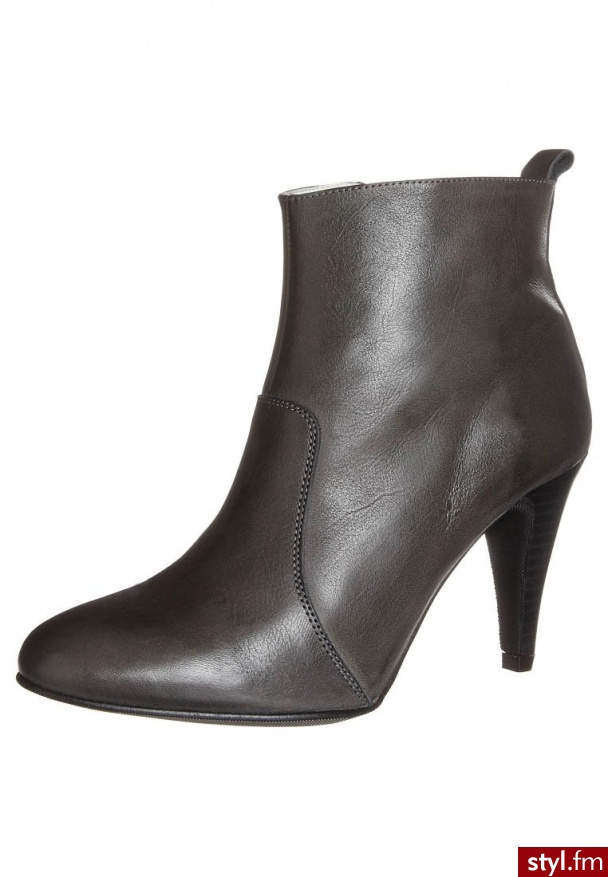 Johannes W. Botki Na Obcasie Szary - Botki Buty Moda