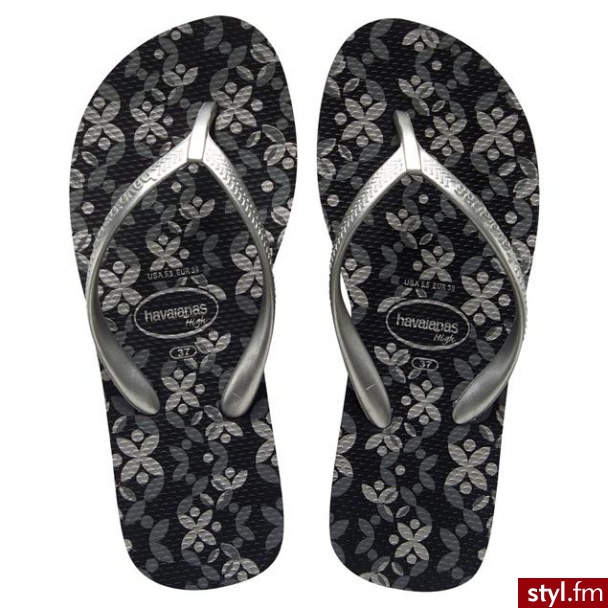 Havaianas JAPONKI HIGH LIGHT II BLACK/SILVER - Klapki Buty Moda