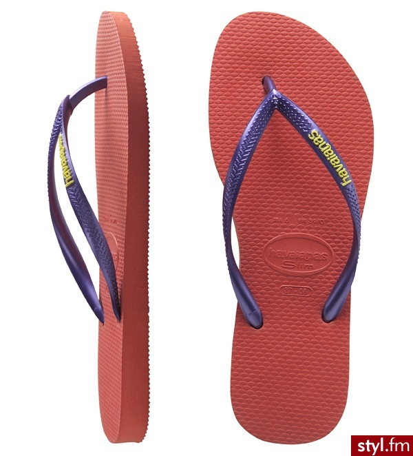 Havaianas JAPONKI SLIM LOGO SALMON - Klapki Buty Moda