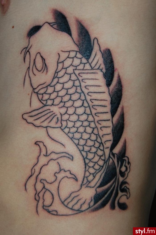 Koi Fish. Ryba Koi jeszcze nie skonczona jestem dopiero po 1st sesji... nastepne dodam jak bedzie skonczona :) - Tatuaże