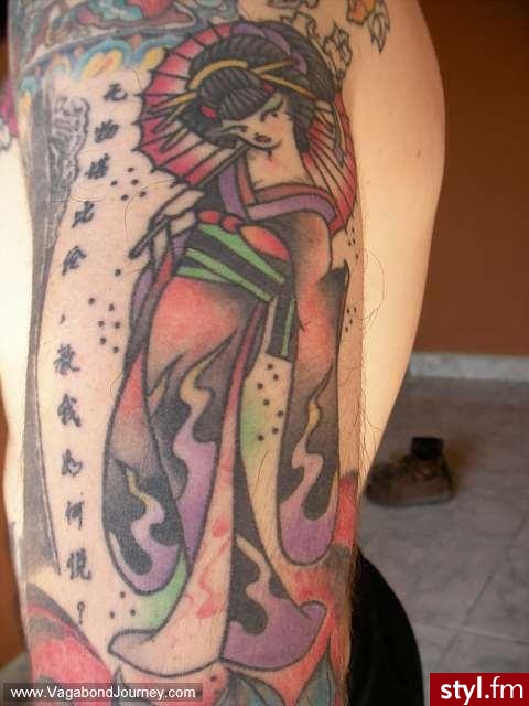 Japan tattoo. ladna gejsza : ) - Tatuaże