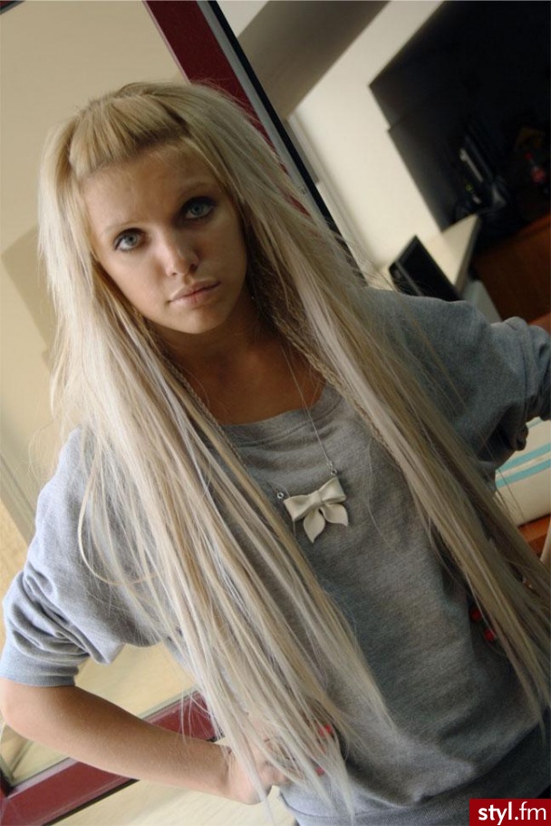 Blond Rozpuszczone Proste Na co dzień Długie Fryzury