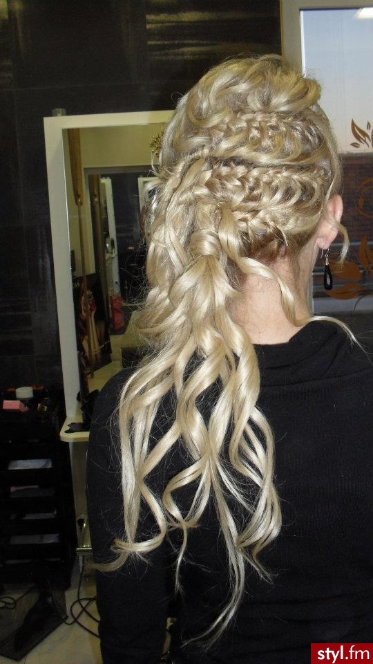 Blond Warkocze Kręcone Na co dzień Długie Fryzury