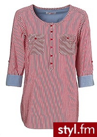 Bonprix Bluzka czerwony w paski 951242_18863 - Koszule Ciuchy Moda