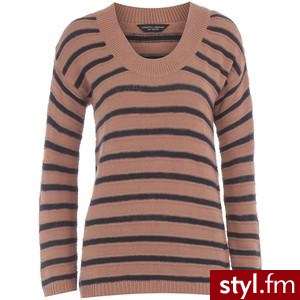 Camel/navy stripe jumper - Dorothy Perkins - Polyvore. Pobrano ze strony: http://www.polyvore.com/camel_navy_stripe_jumper/thing?id=25493769 - Pozostałe Ciuchy Moda
