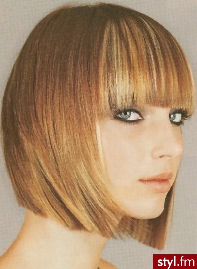Blond Rozpuszczone Proste z grzywką Na co dzień Średnie Fryzury