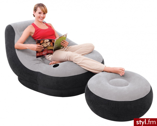 Intex Fotel dmuchany + podnóżek 130 x 99 x 76 cm 68564 - Bransoletki Biżuteria Moda