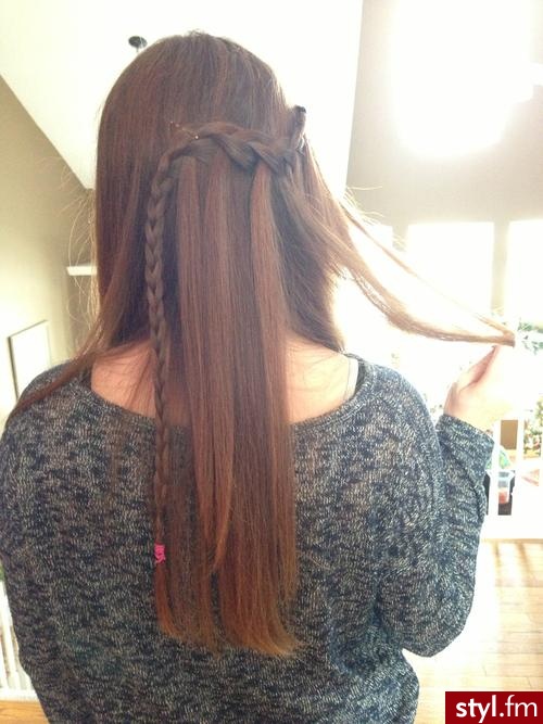 Brązowe Warkocze Proste Na co dzień Długie Fryzury