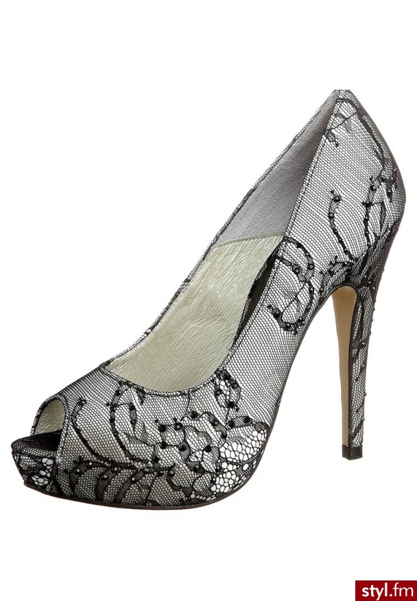 Menbur Szpilki Peep Toe czarny - Szpilki Buty Moda