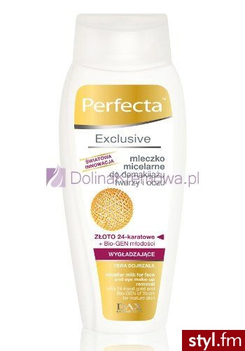 DAX COSMETICS Perfecta Exclusive Wygładzające mleczko micelarne do demakijażu twarzy i oczu do cery dojrzałej 200 ml - Emu Buty Moda