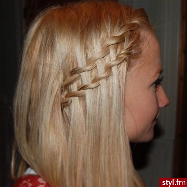 Blond Warkocze Proste Na co dzień Średnie Fryzury
