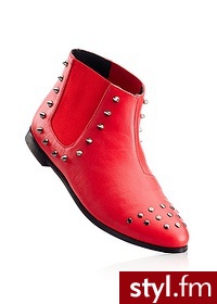 Bonprix Botki czerwony 928392_22139 - Botki Buty Moda