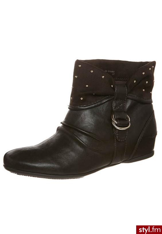 Anna Field Botki na koturnie brązowy - Botki Buty Moda