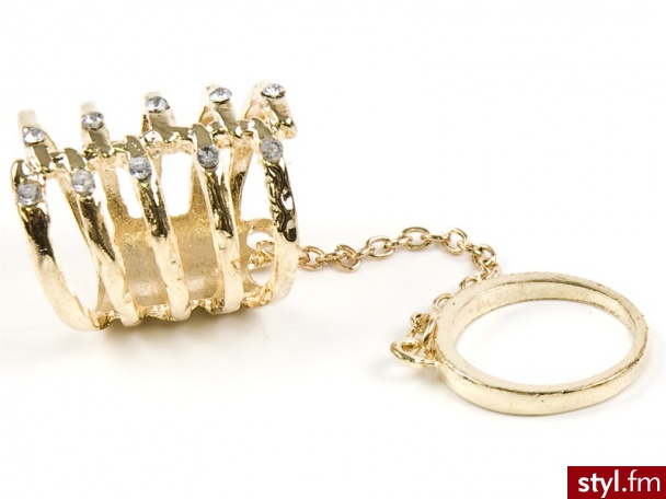 Iloko PIERŚCIONEK NA DWA PALCE GOLD - Pierścionki Biżuteria Moda