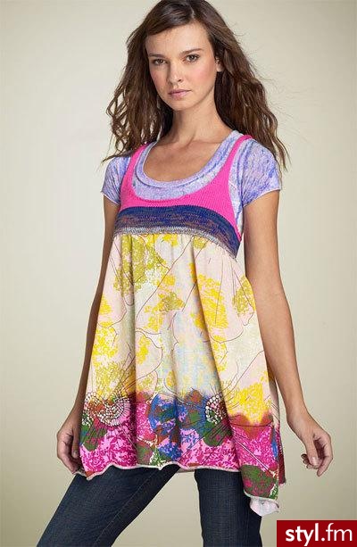 kolorowa tunika firmy Free People - 148$ - Pozostałe Ciuchy Moda