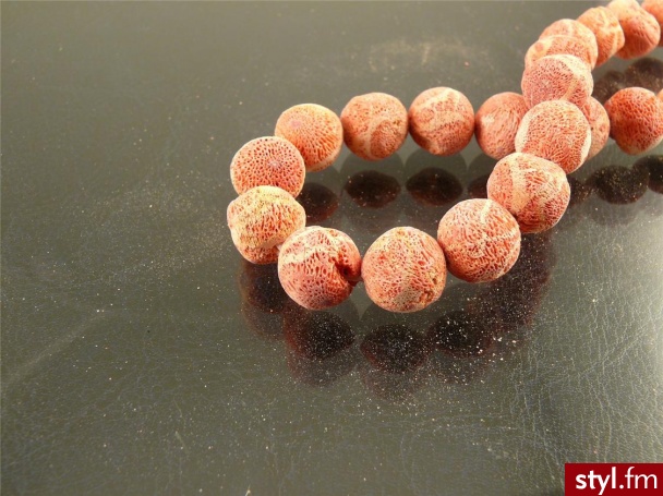Koral gąbczasty kule 14mm - Korale Biżuteria Moda