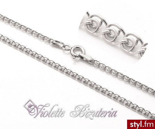 Violette  Srebrny Łańcuszek Kłos dł.50cm nr.4134 - Łańcuszki Biżuteria Moda