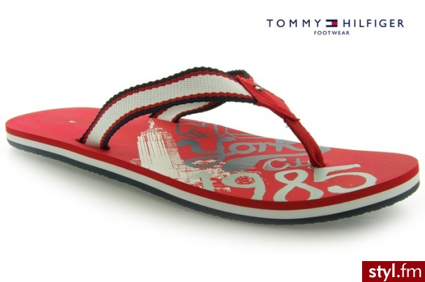 Tommy Hilfiger JAPONKI FRANCIS 6B RED - Klapki Buty Moda