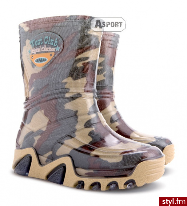 Kalosze dziecięce STORMIC PRINT moro Demar - Kalosze Buty Moda