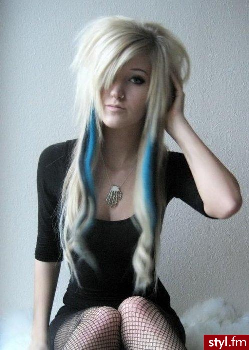 Blond EMO Alternatywne Długie Fryzury