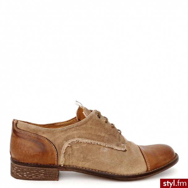 Venezia PÓŁBUTY SZNUROWANE 504 V+C CUOIO - Półbuty Buty Moda