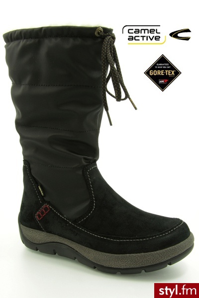 Camel Active ALASKA GORE-TEX WAXY SUEDE NYLON BLACK - Kozaki Buty Moda