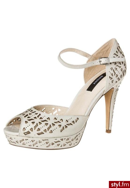Bronx Szpilki Peep Toe beżowy 84063-H - Szpilki Buty Moda