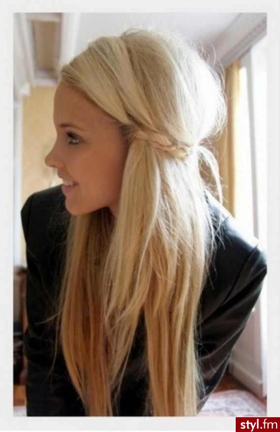 Blond Rozpuszczone Proste Na co dzień Długie Fryzury