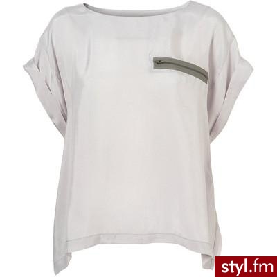 Zip Cupro Oversize Tee - TopShop - Polyvore. Pobrano ze strony: http://www.polyvore.com/zip_cupro_oversize_tee/thing?id=21426775 - Pozostałe Ciuchy Moda