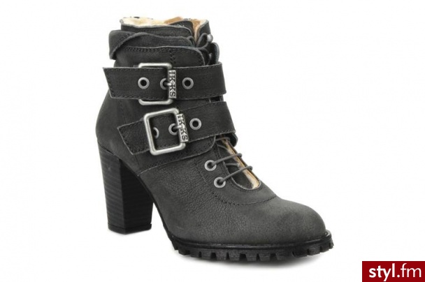 IKKS PÓŁBUTY I BOTKI ZENDA BY (SZARY) (Szary) - Botki Buty Moda