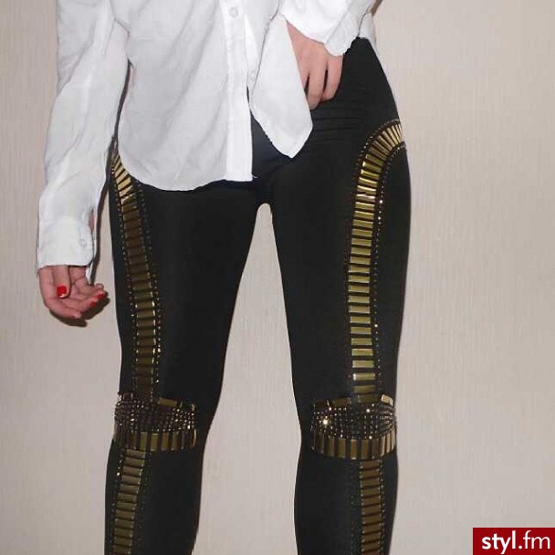 Materiałowe Spodnie Moda