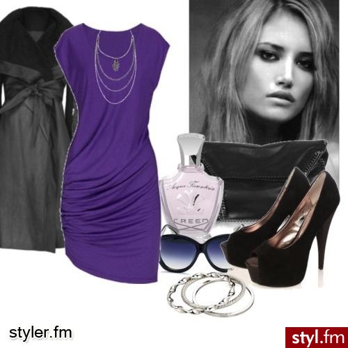 Elegancko. Sukienka fiolecik - Styler